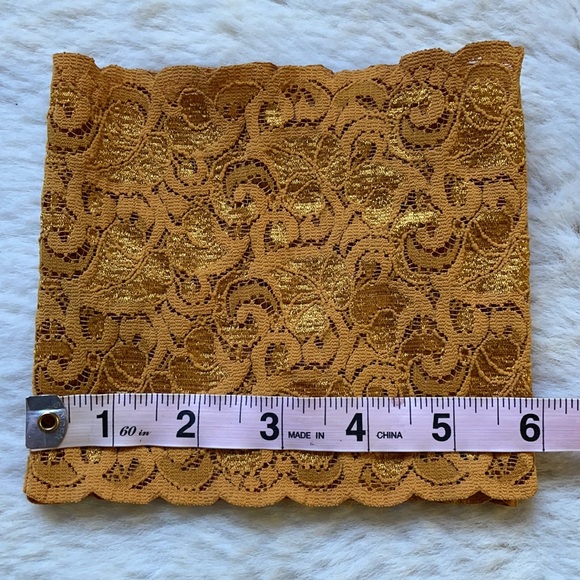 Gold Mustard Lace Boot Cuffs - Picture 7 of 8